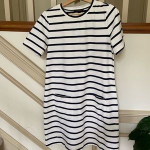Banana Republic Navy Blue Stripe White Tshirt Dress